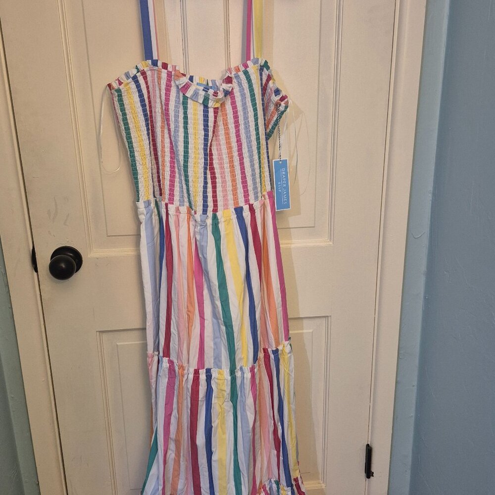 Draper James Rainbow Pride Tiered Maxi Dress XXL